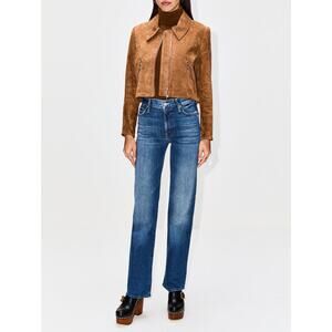 Susan Bender Relaxed Flight Jacket in Glazed Caramel Leather $2295 size 0